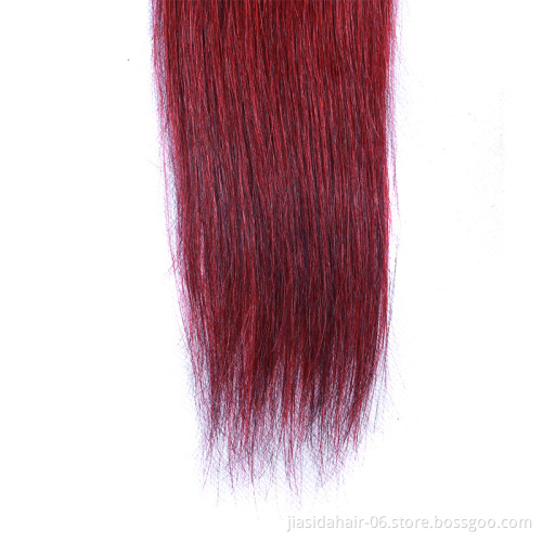 Hot Sale T1B99J Red Burgundy Weave Raw Mink Brazilian Bundles Cuticle Aligned Virgin Human Hair Extension